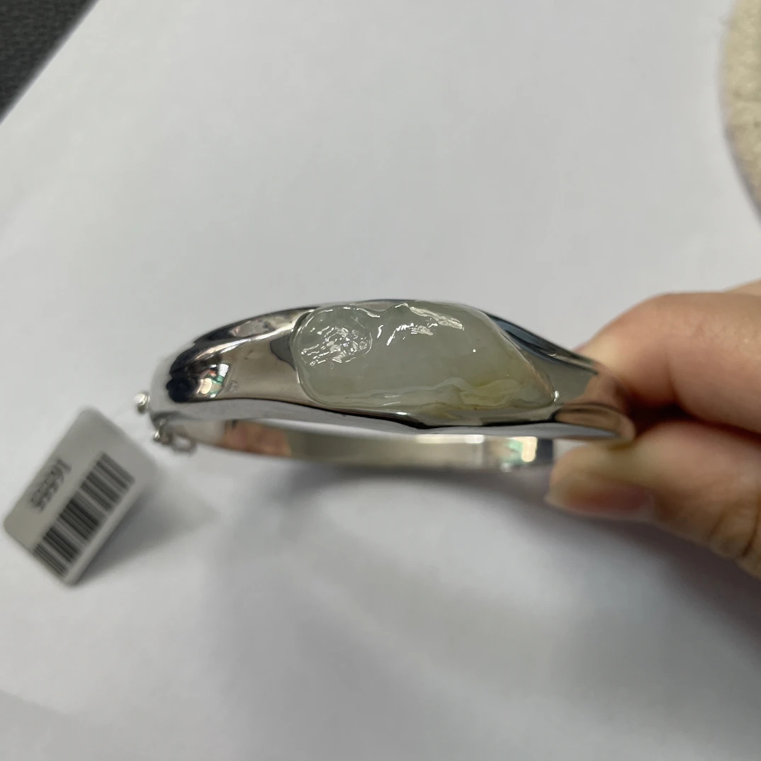 翡翠银镶手镯 16555