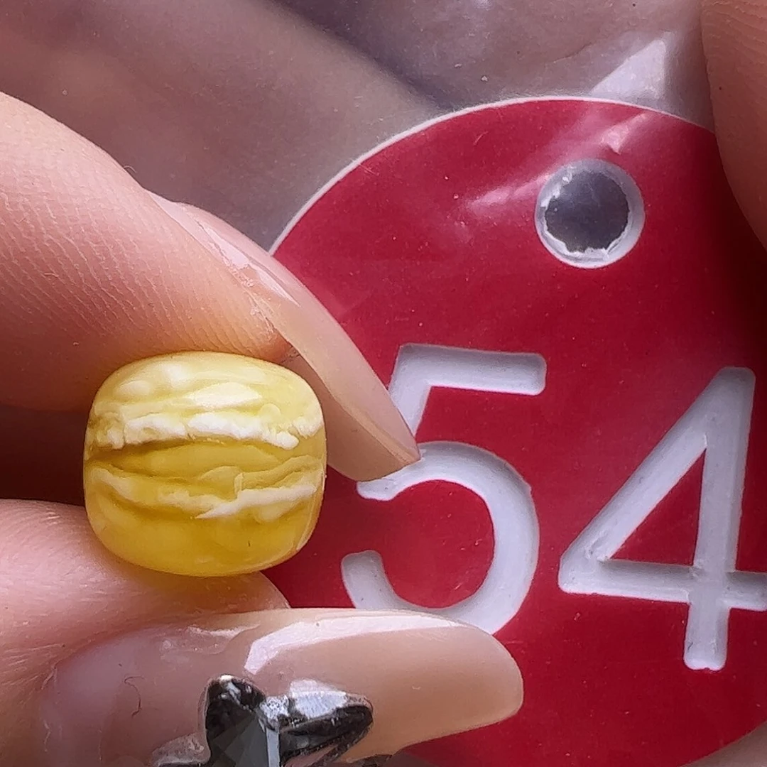 蜜蜡未镶嵌珠宝奇石10mm金瓷白虎皮老型