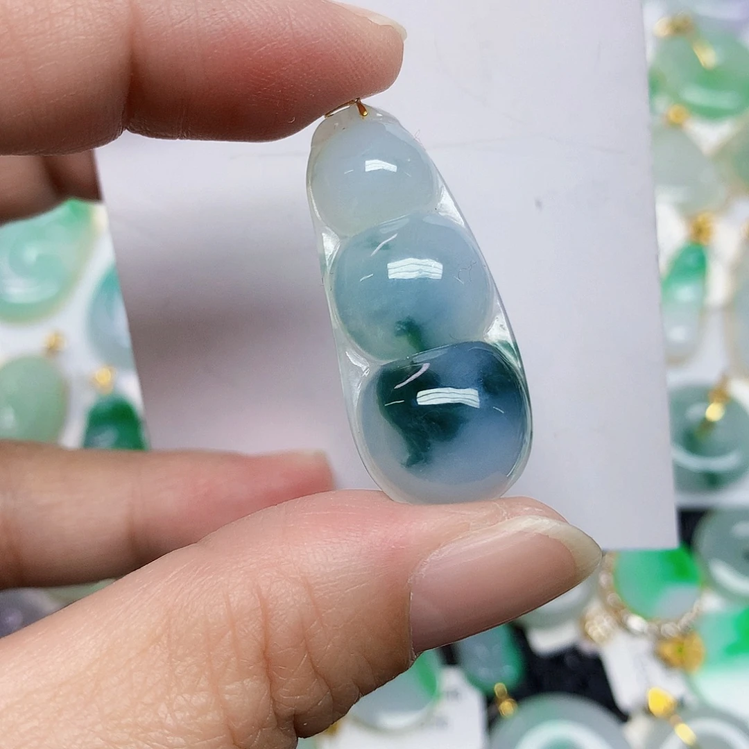 翡翠18K金镶嵌颈饰3455788