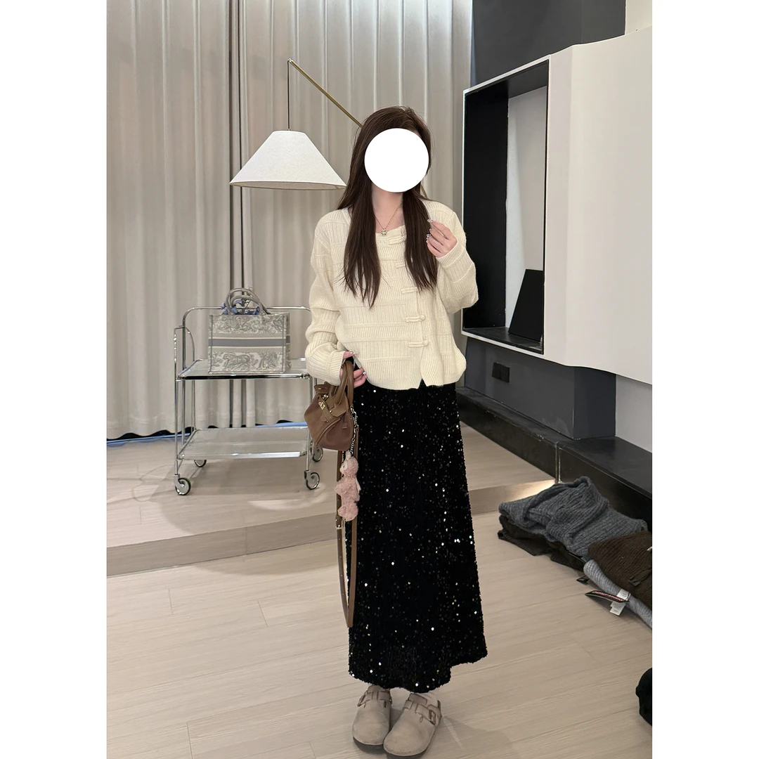 【亮片长裙】 半身裙显瘦气质法式秋冬高腰