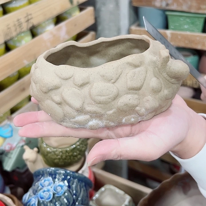 有孔.凑满10元发货多肉陶瓷花盆！