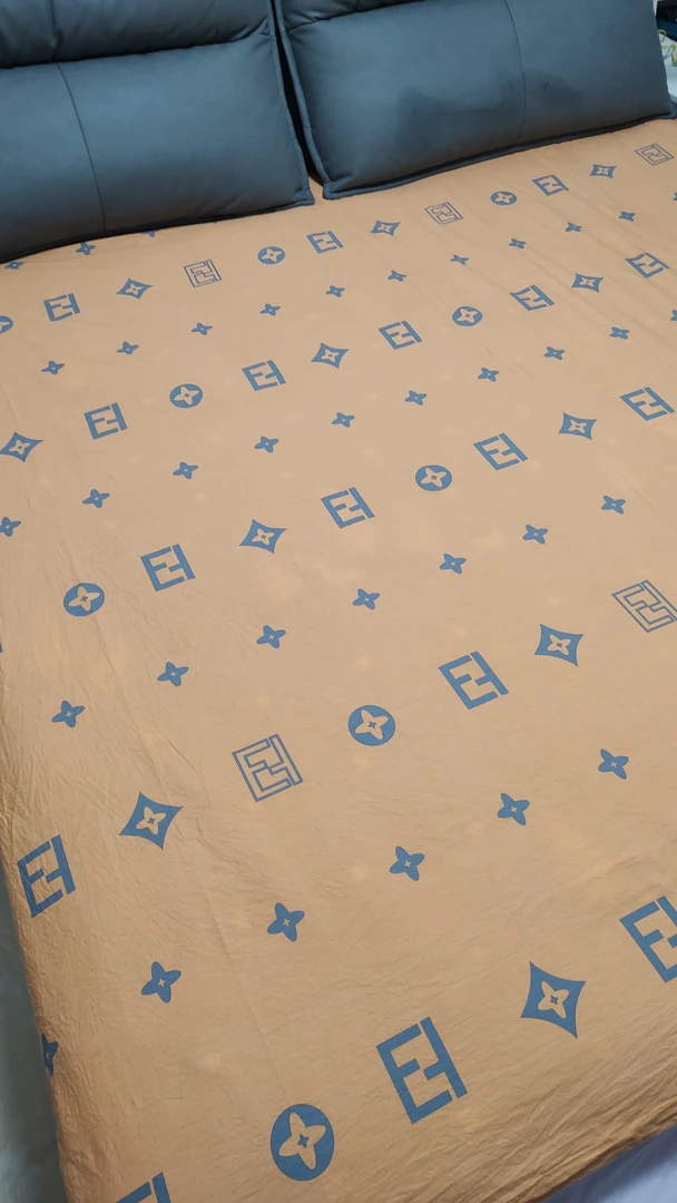 心想事橙  40s斜纹布料印花小清新中式风家用宿舍四季通用亲肤