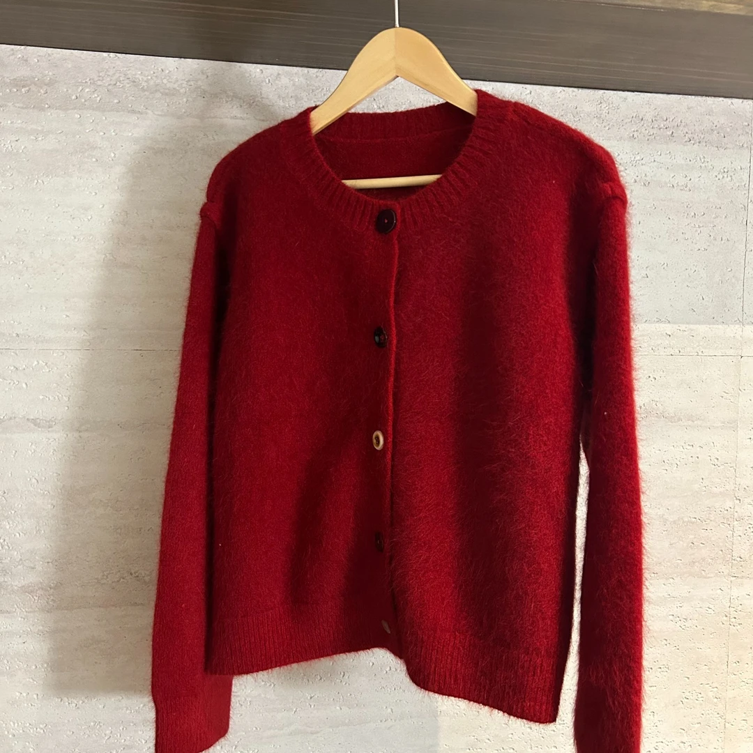 JIUJIU【暖调心粉】通勤百搭简约纯色圆领针织衫女