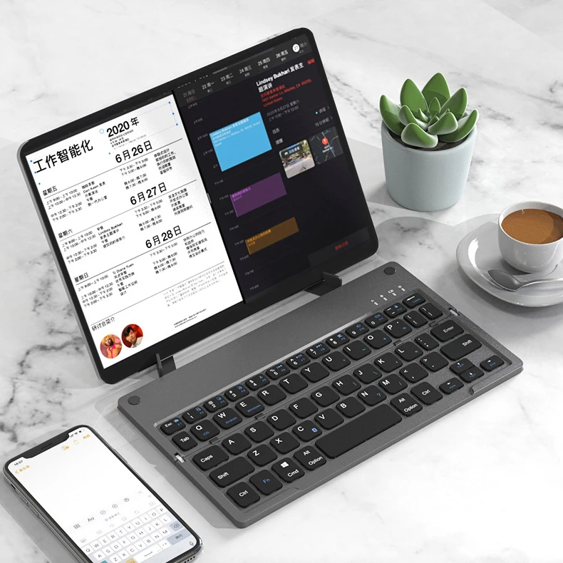 便携折叠无线蓝牙键盘迷你手机电脑平板带支架办公用折叠键盘