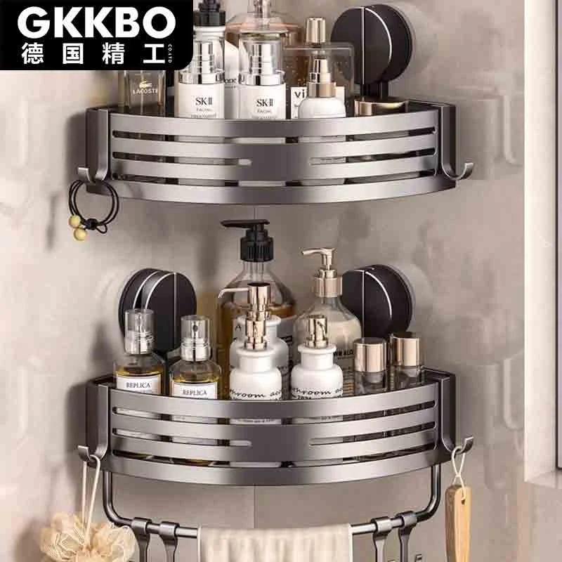 【GKKBO德国精工】38 吸盘三角置物架卫生间浴室免打孔壁挂式转角