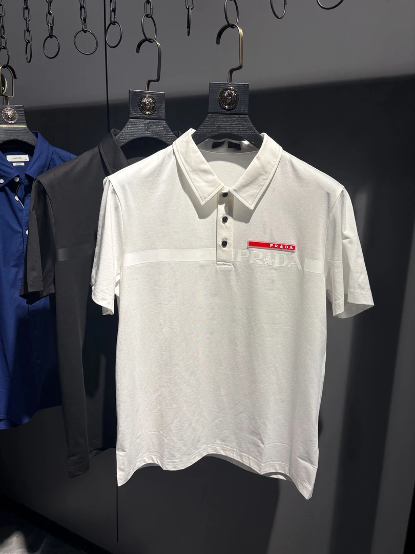 新款男士尾货 衬衫领短袖T恤X058