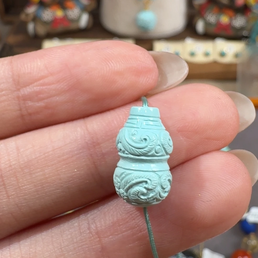 绿松石未镶嵌珠宝半成品葫芦