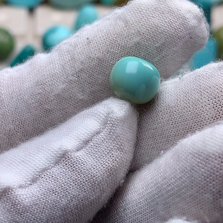 绿松石未镶嵌珠宝奇石直径10.5特色水波纹老型珠