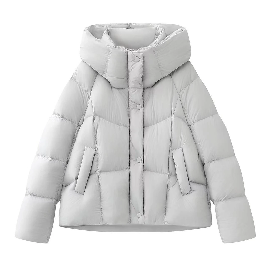 艾家2025冬季新款休闲百搭连帽加厚羽绒服外套女4148