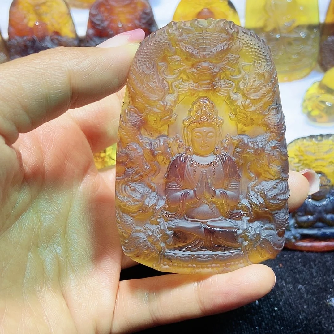 琥珀颈饰未镶嵌观音