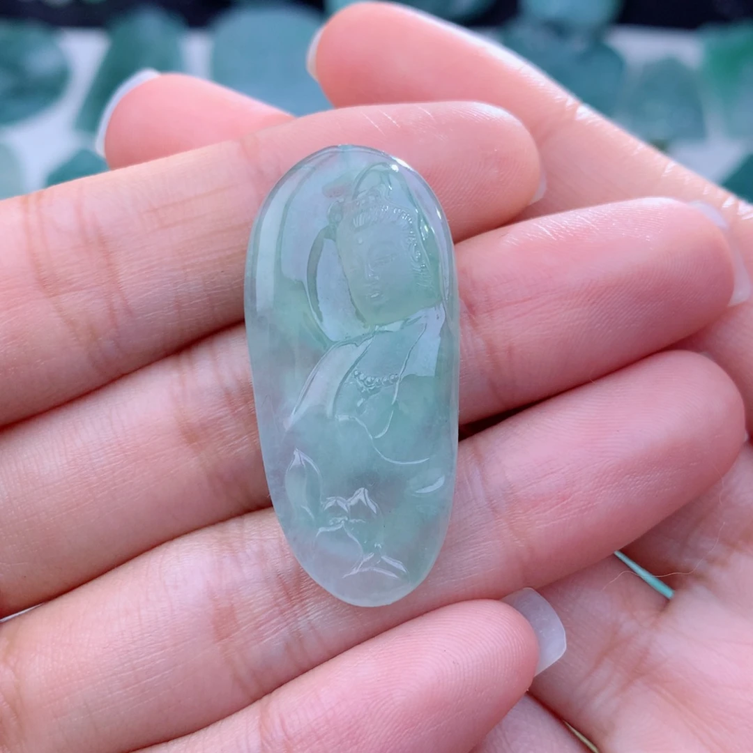 颈饰未镶嵌翡翠观音头