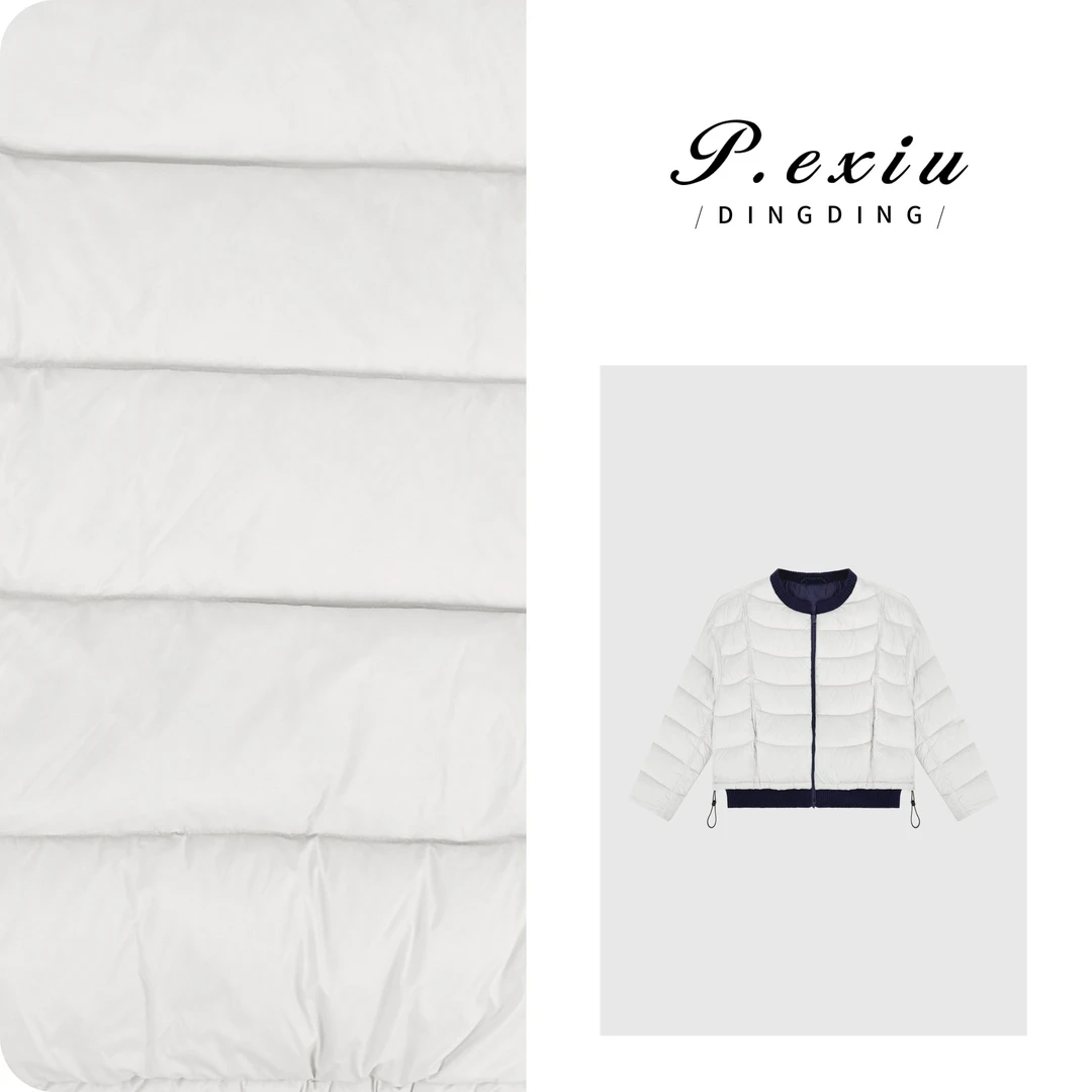 【冬日雪屋】进口白鹅绒针织拼接撞色减龄羽绒服MJC130