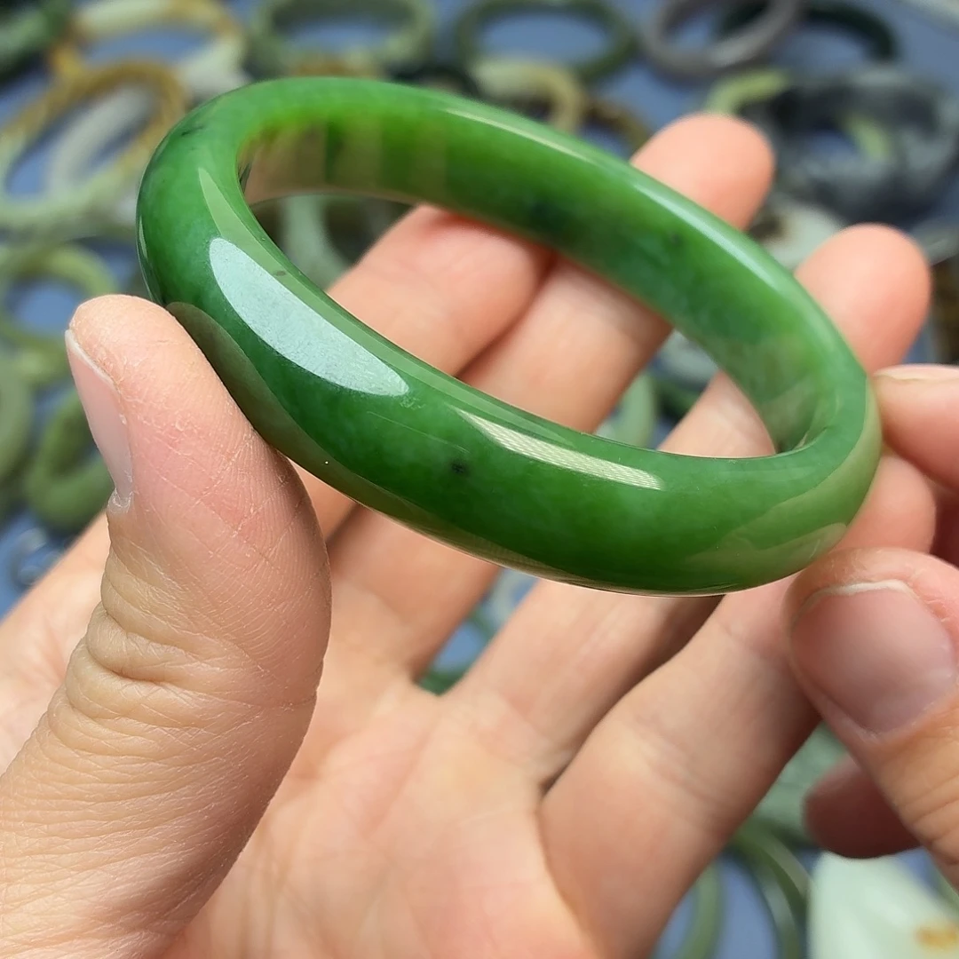 和田玉（碧玉）未镶嵌手镯020，圈口60mm