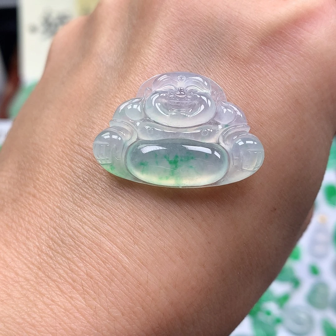翡翠裸石缅甸天然A货翡翠冰种佛公