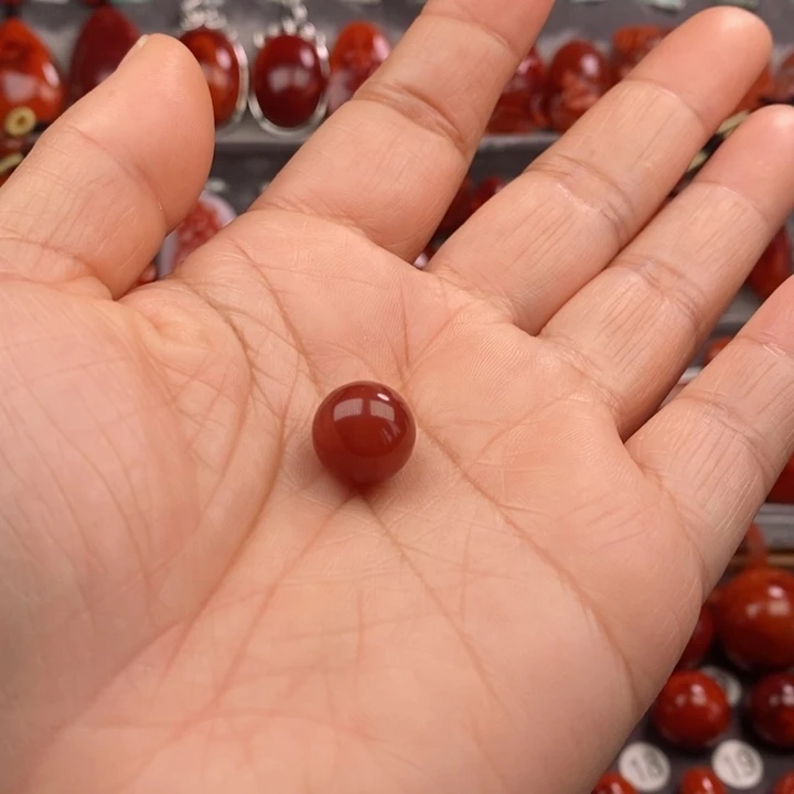 南红玛瑙单珠11+未镶嵌是***～