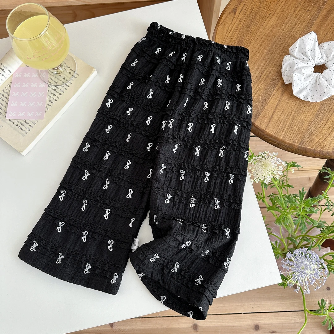 【现货】女童满印蝴蝶结防蚊裤夏日时尚百搭休闲裤T