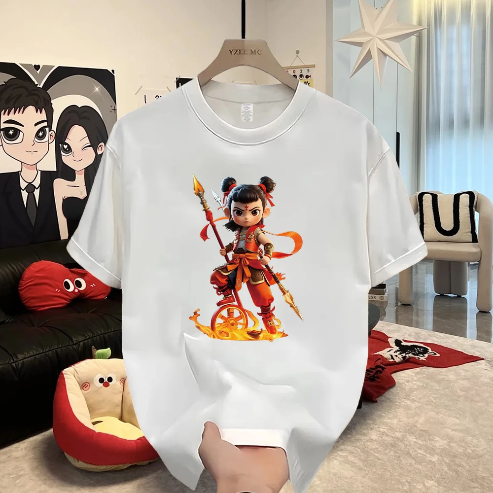 国风重磅纯棉短袖T恤青年男女款夏季潮牌哪吒之魔童闹海