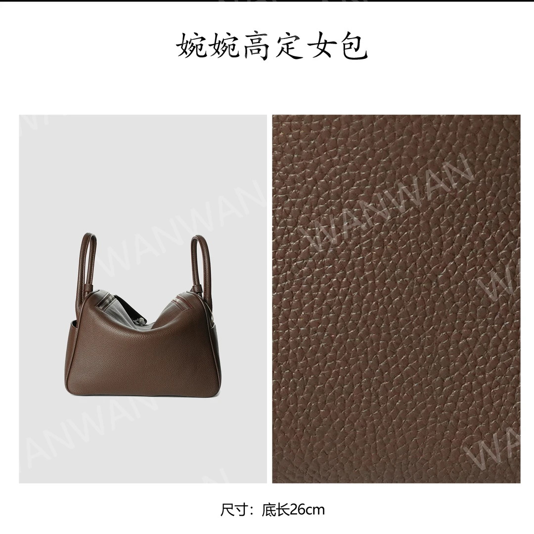 WANWAN 做旧车缝线扣式手提包复古潮流肩包休闲腋下BV26-乌木色