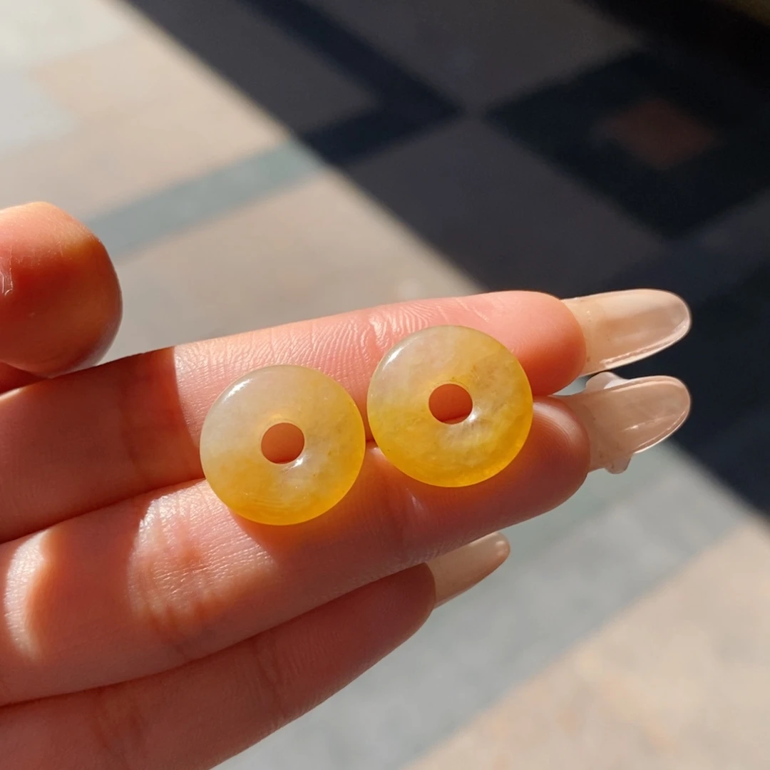 翡翠耳饰未镶嵌裸石甜甜圈