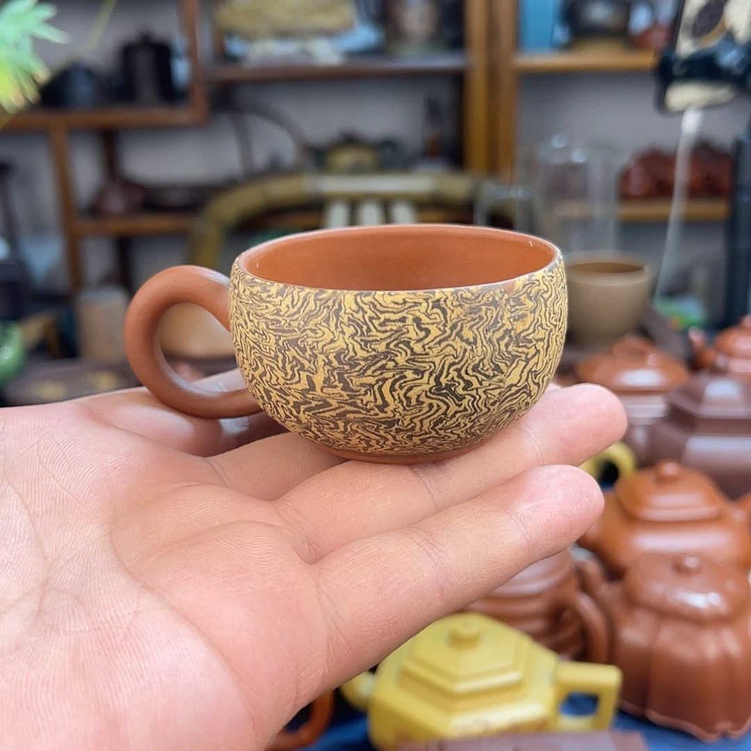 紫砂壶熙*哥手工绞泥杯