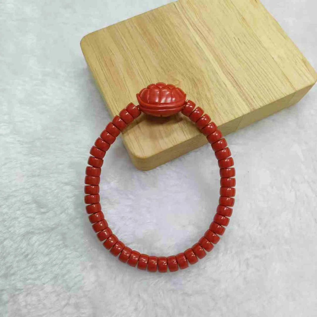 含辰砂工艺品0108-021朱砂富甲手链 新款简约百搭朱砂松紧绳手链