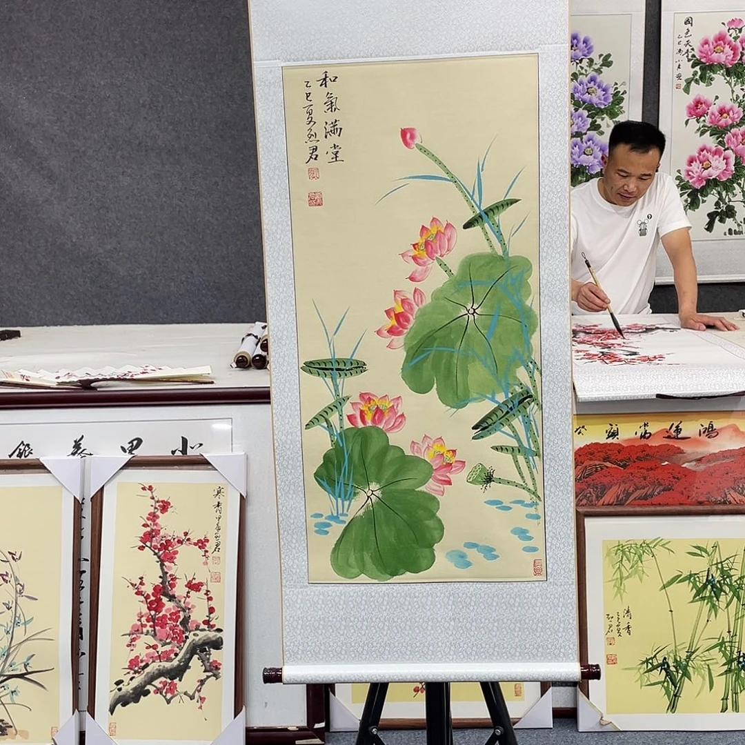 国画手绘手写作品