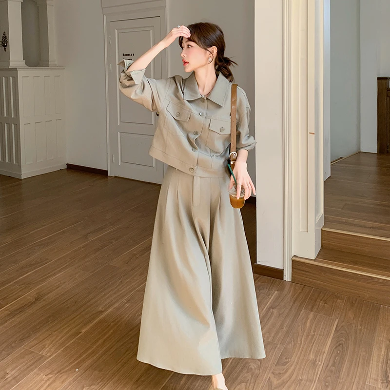 韩版气质休闲工装半身裙两件套女春季2025新款盐酷系高级感套装裙