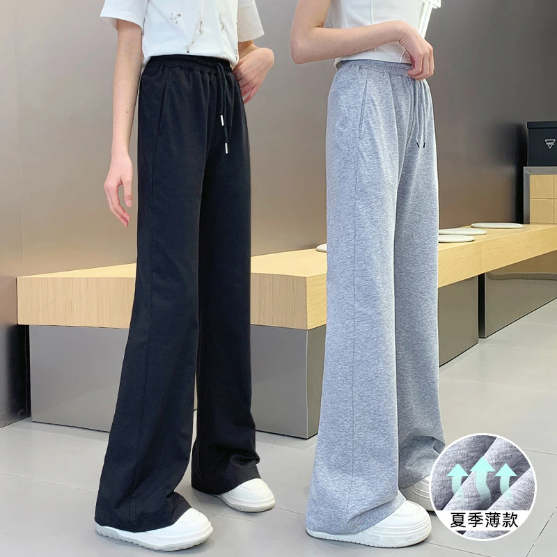 女童夏季裤子薄款中大童显瘦运动裤2025新款儿童夏装微喇叭裤夏天