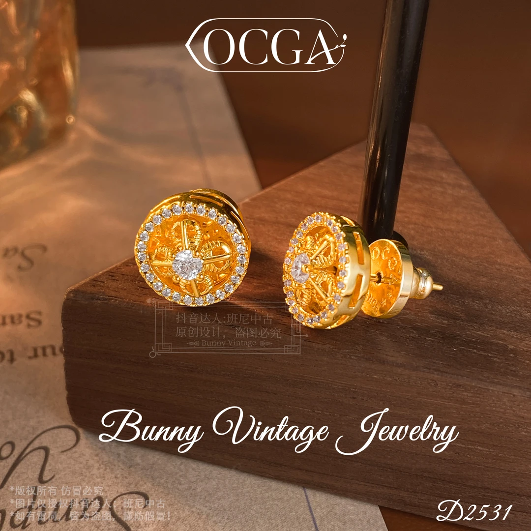镀K金D2531 法★【宫廷罗盘】冬OCGA 欧斯伽斯 限定 耳钉