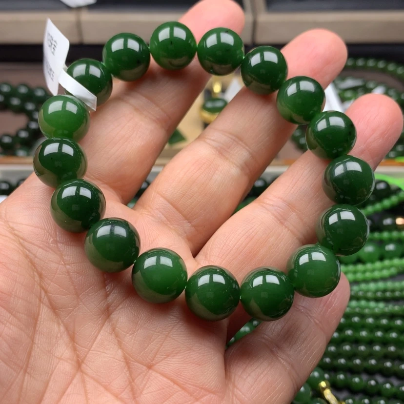 【闪购商品】未镶嵌手串和田玉（碧玉）冰辣红皮老料12m m