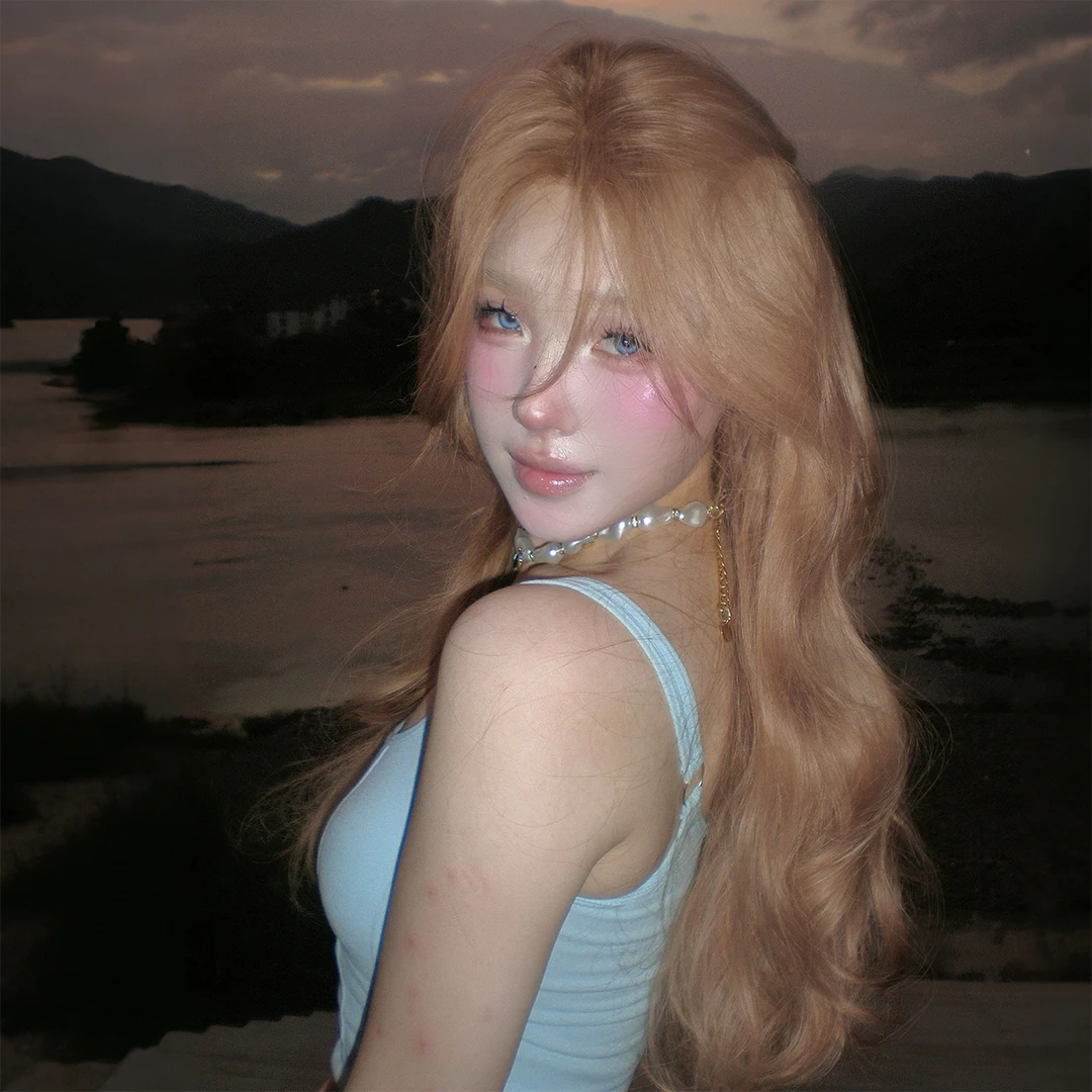 【奶茶糖】AG假发朴彩英同款同款一字蕾丝全头套大波浪