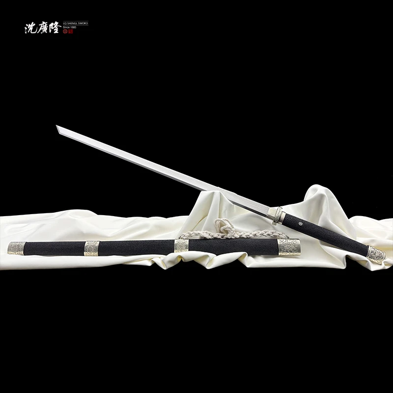 龙泉沈广隆-明月唐月 三枚合 白铜 鱼皮 宝剑 唐横刀 未开刃