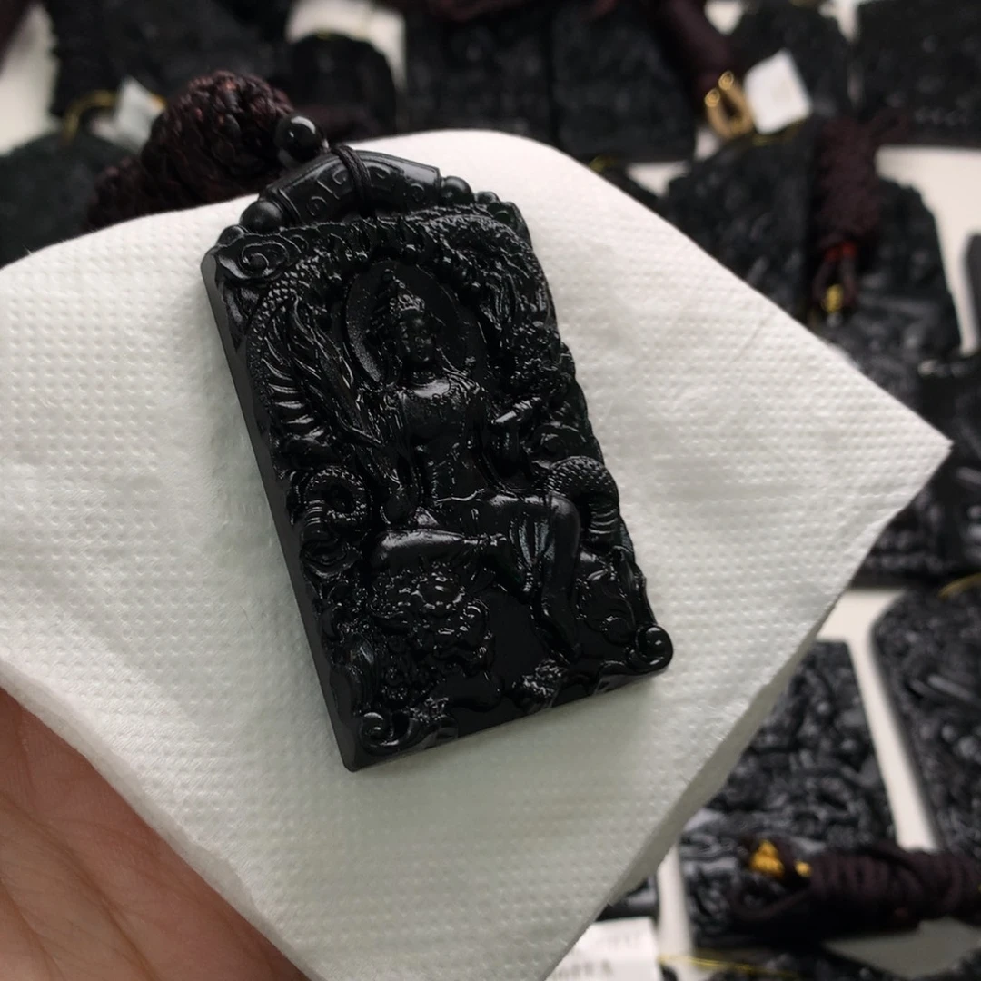 天然缅甸a货钢琴黑挂件