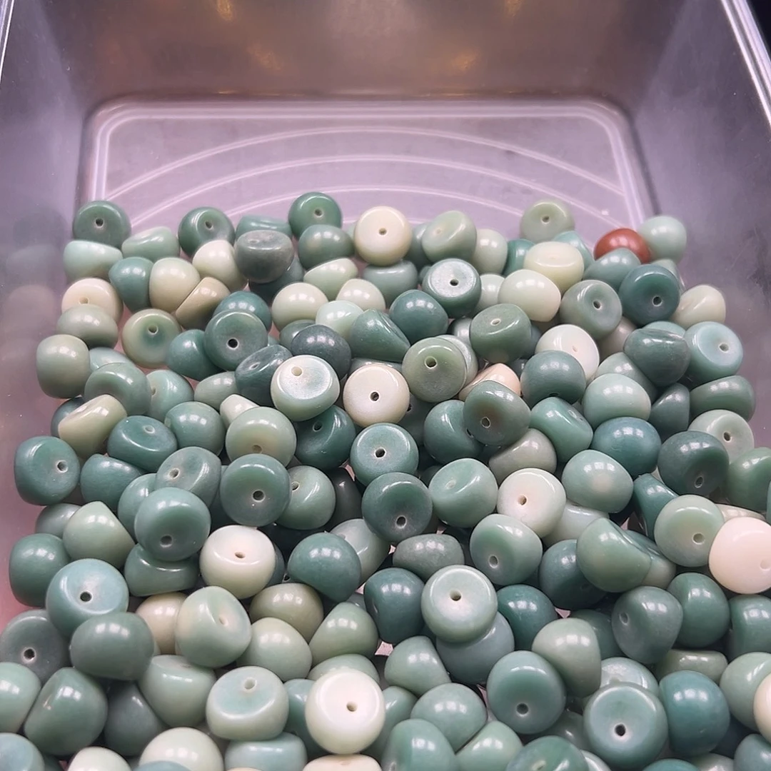 菩提根/象牙果手串微瑕卡13海盐蓝蒜瓣400颗