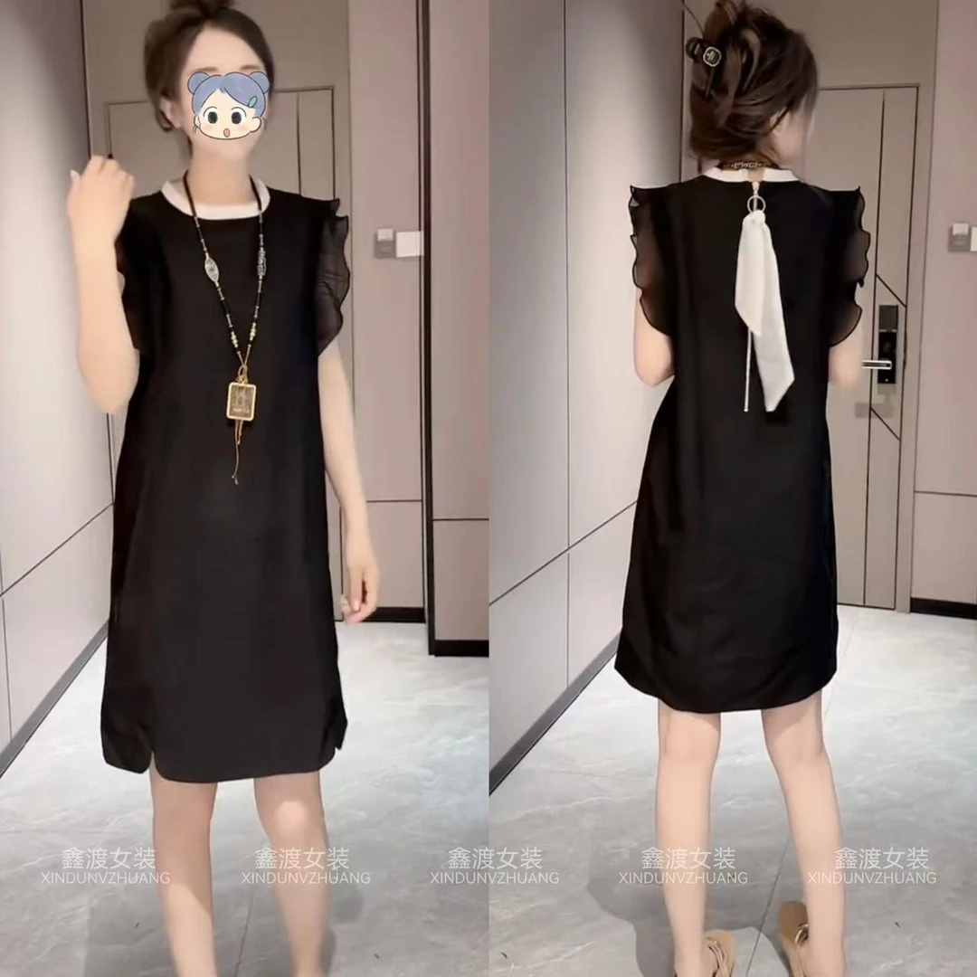 2025夏季新款时尚显瘦气质女士网红洋气连衣裙百搭款D21104
