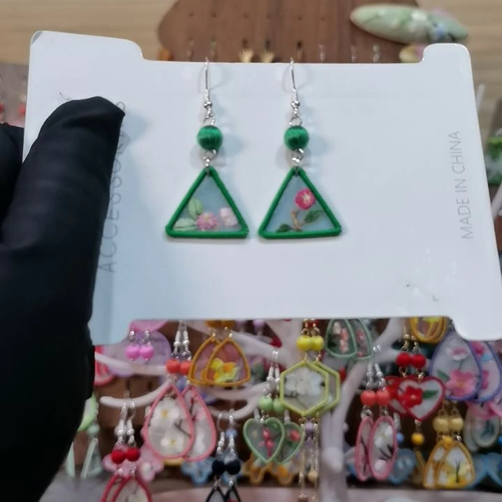 织绣苏绣耳环耳钉耳饰