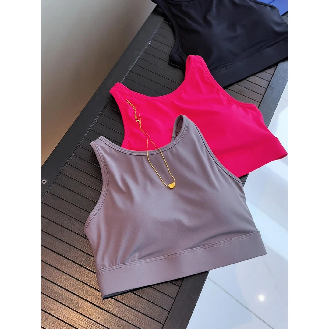 2025年新款防滑防落带胸垫美背瑜伽运动背心吊带