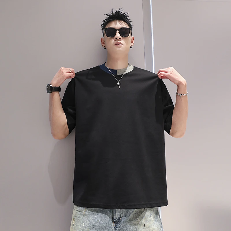 有术硬挺重磅纯棉夏季短袖t恤男2025新简约休闲宽松cleanfit圆领