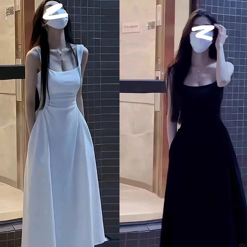 修身法式吊带裙显瘦裙子女夏季爆款2025新款长裙高级感连衣裙