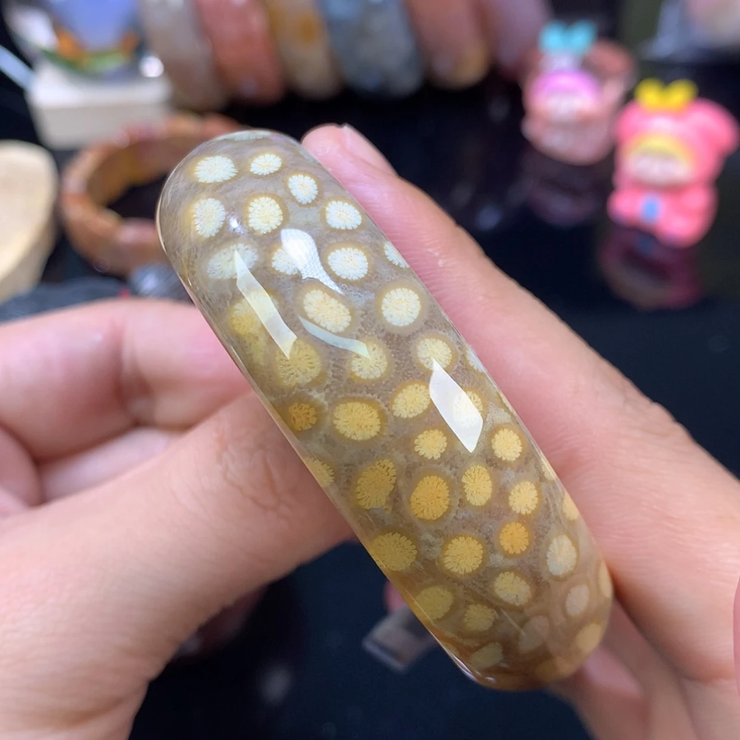 【闪购商品】颈饰未镶嵌硅化珊瑚（珊瑚玉）34号双面皮花55圈