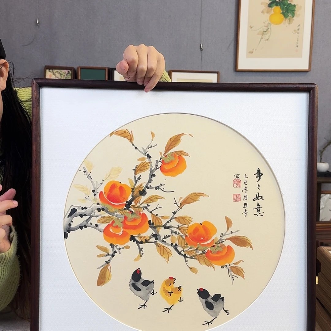 书法手绘带框尺寸： 36*69