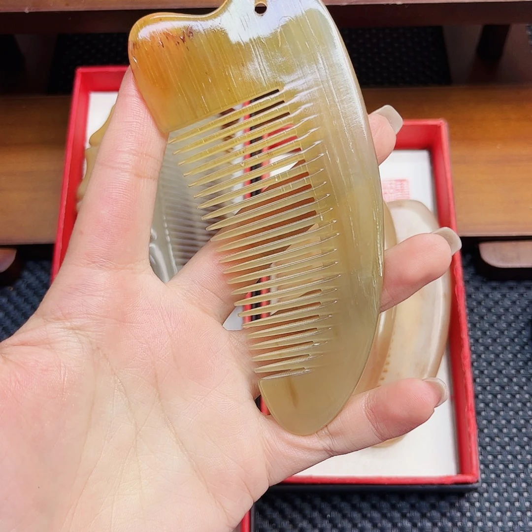 纯牛角手工制作牛角梳