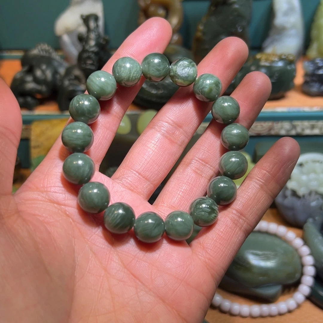 和田玉足银镶嵌挂件