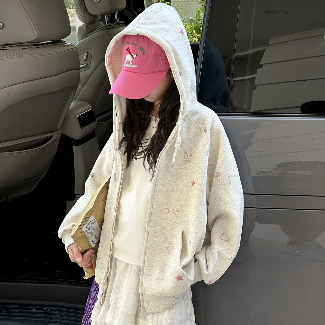 女童外套秋装2025新款韩版儿童棒球服春秋洋气中大童休闲连帽上衣