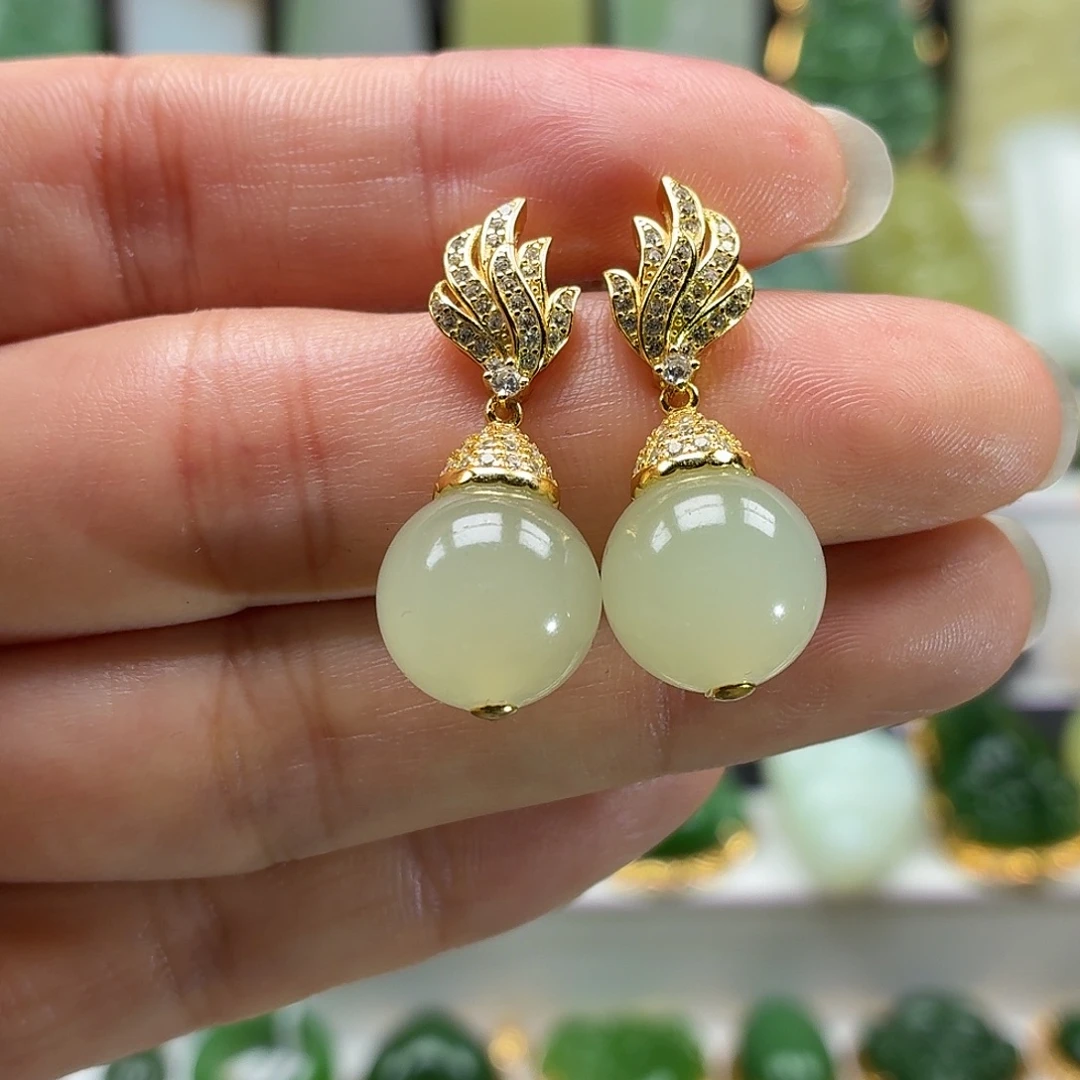 和田玉银S925镶嵌颈饰冰猫12漏