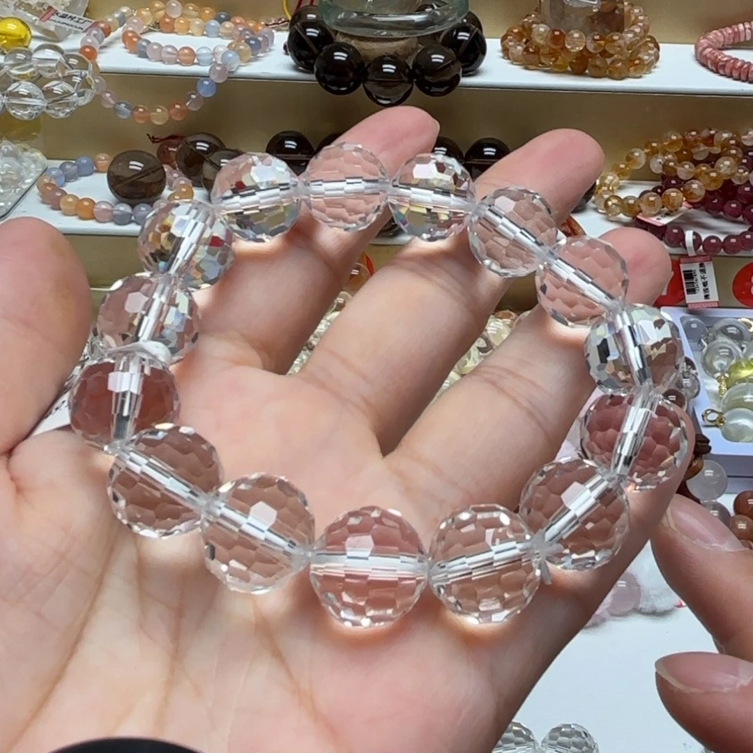 无非金属圆刻面14手串白