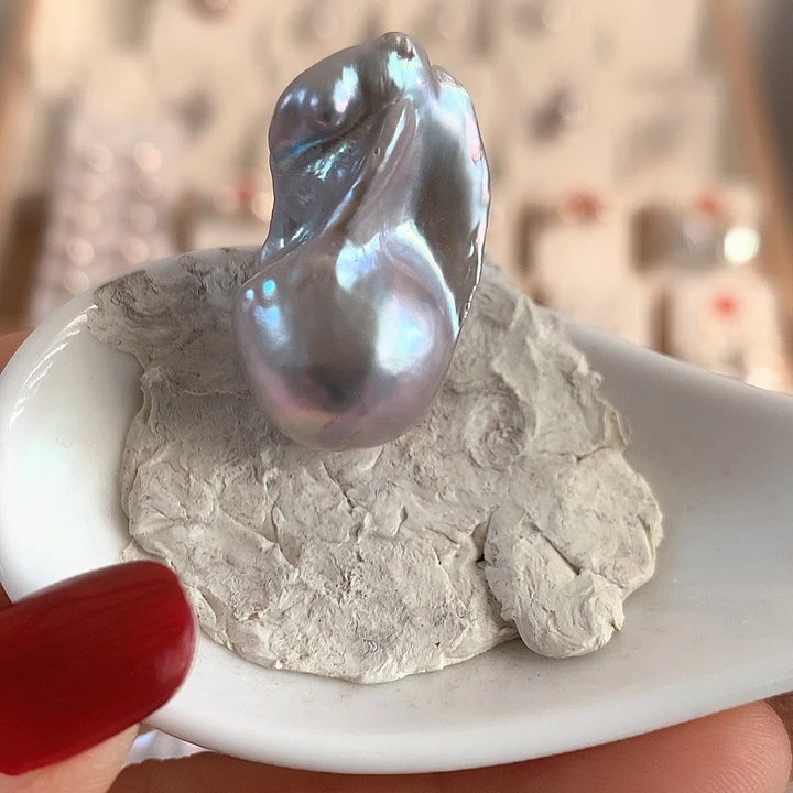 淡水珍珠银S925镶嵌颈饰豆*