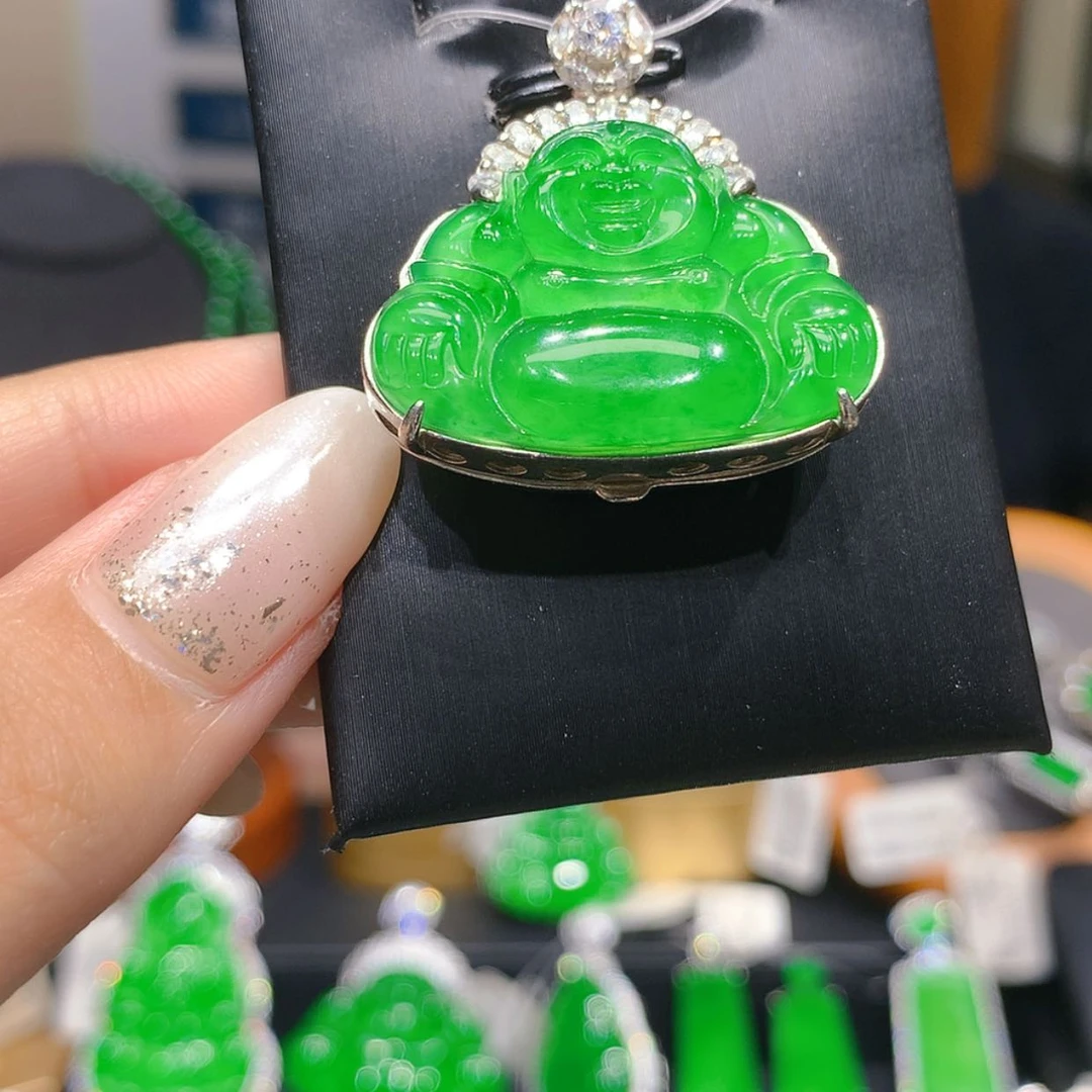 【闪购商品】颈饰银S925镶嵌翡翠5柒姐