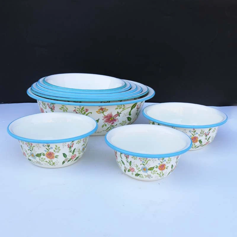 特厚搪瓷盆家用饭盆汤盆沙拉盆菜盆打蛋盆搅拌盆蒸菜饺子盆耐高温