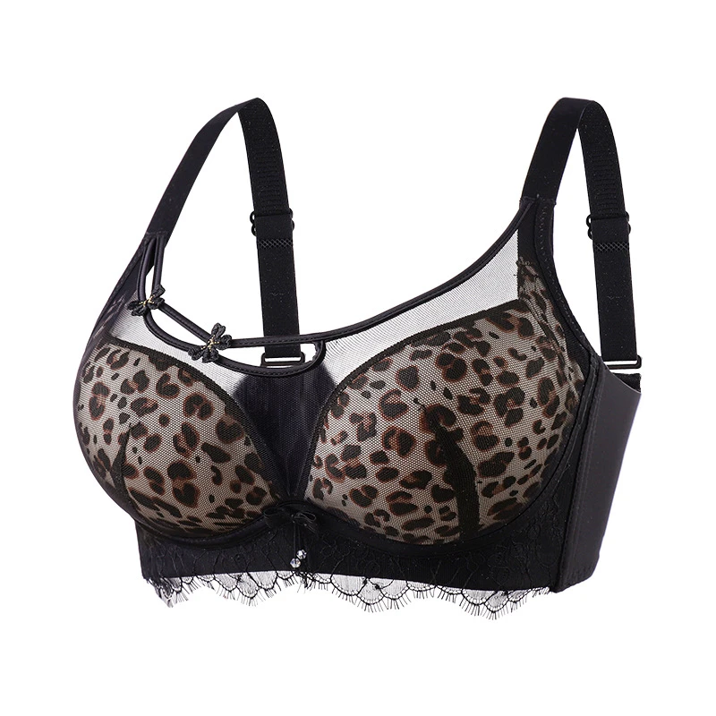 粉底液隐形内衣女小胸聚拢显大特厚手掌杯豹纹抹胸内性感衣胸罩女